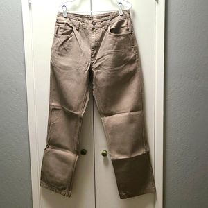 Duluth Trading Firehose Jeans. Size 34/32. Khaki.